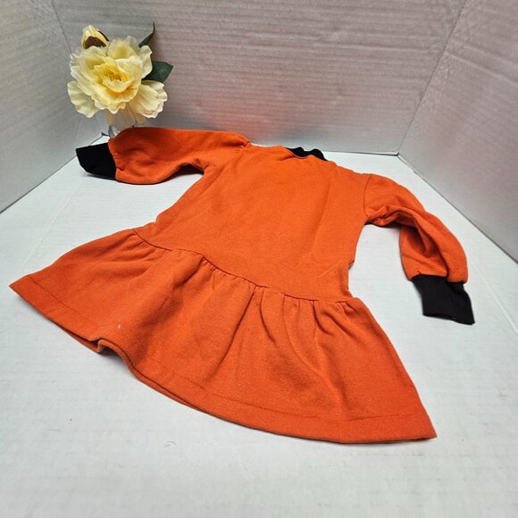 Girls Fleece long Sleeve Orange Black Fall Halloween Rabbit Skins 3 4 Made in US - Picture 7 of 9